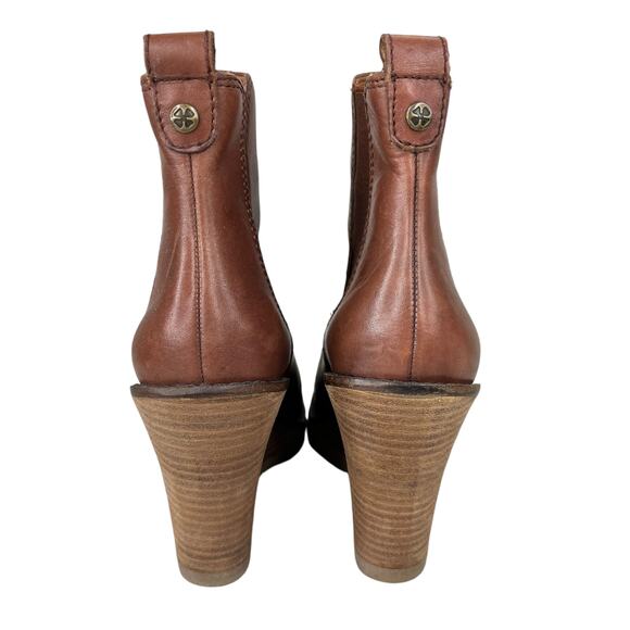 Lucky Brand Fedora Brown Leather Wedge Ankle Boots Booties 6.5 - Picture 11 of 11